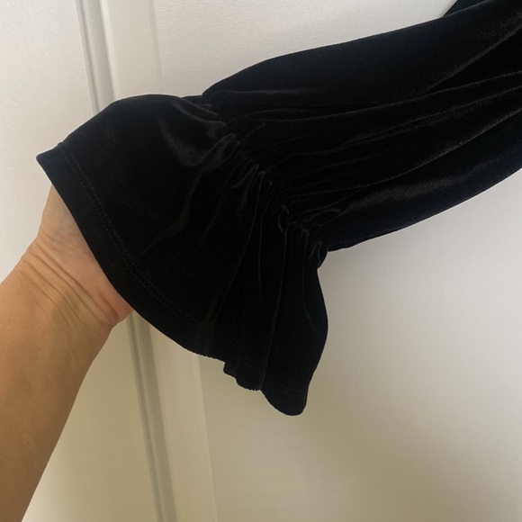 Rafaella Velvet Poet Sleeve Lace Collar Top - Picture 6 of 12